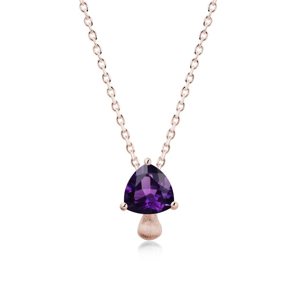 Trillion Cut Amethyst Brushed Necklace - Image 2