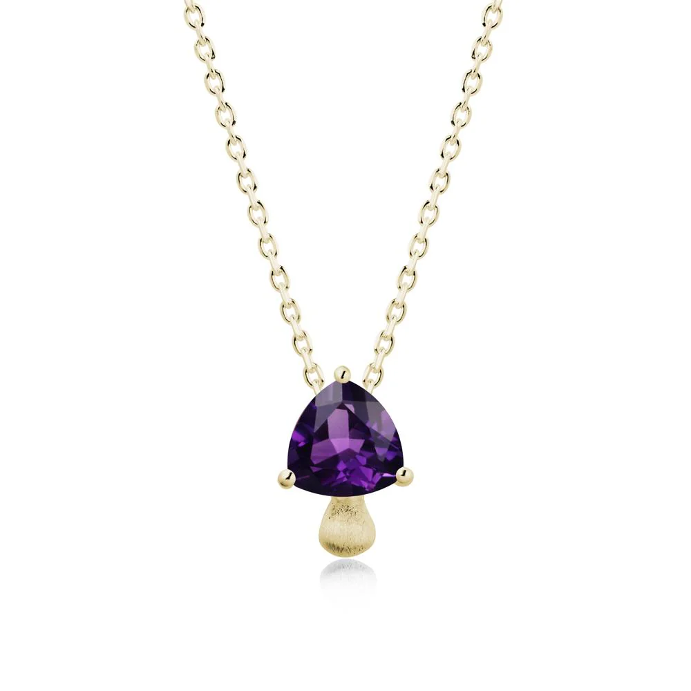 Trillion Cut Amethyst Brushed Necklace - Image 4