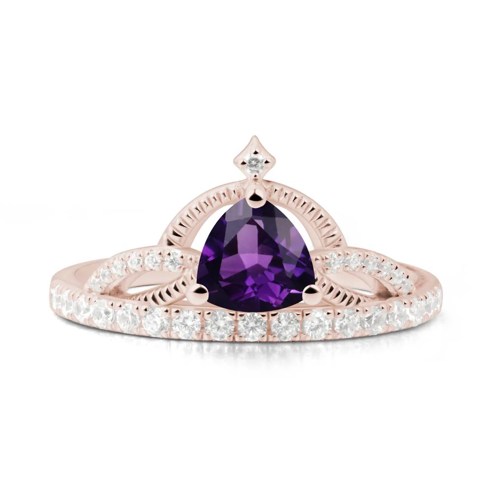 Trillion Cut Amethyst Tiara Ring - Image 3