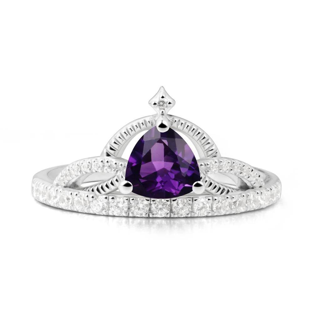Trillion Cut Amethyst Tiara Ring - Image 4