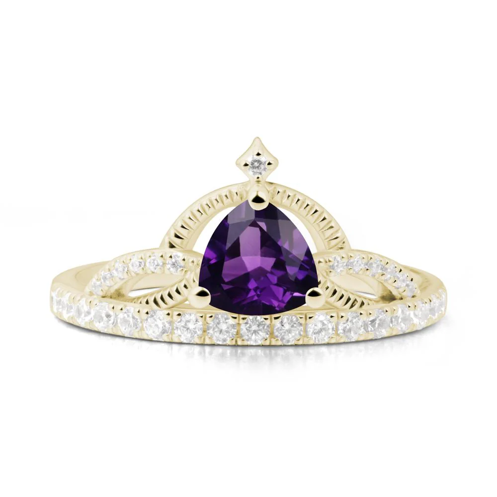 Trillion Cut Amethyst Tiara Ring - Image 8