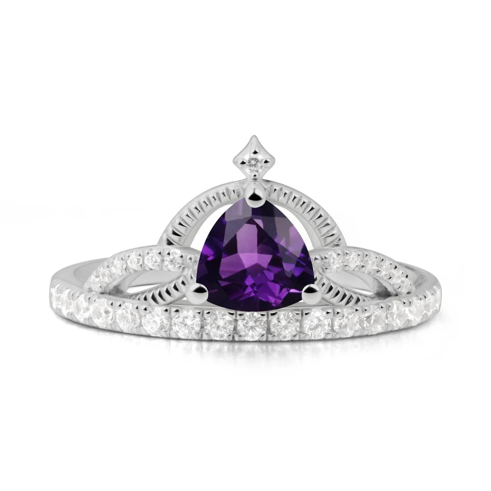Trillion Cut Amethyst Tiara Ring - Image 9