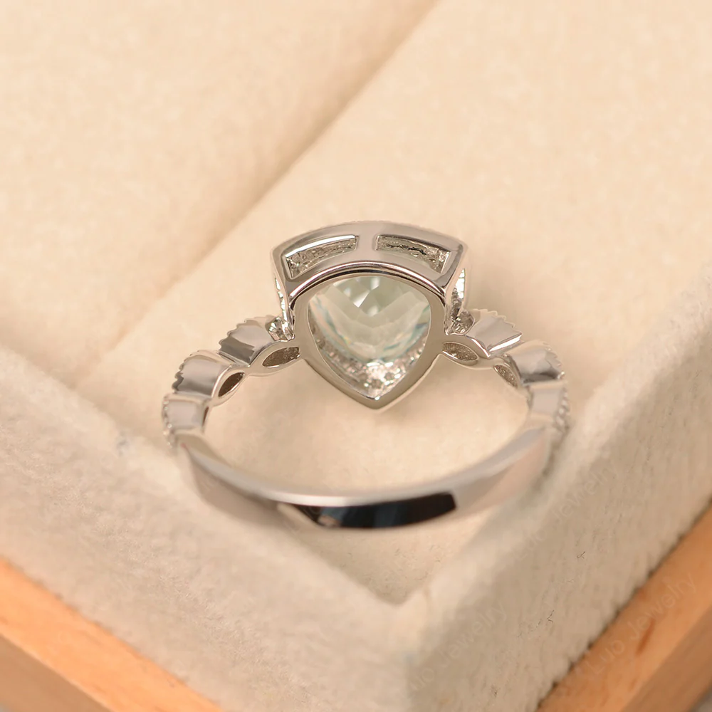 Trillion Cut Aquamarine Cocktail Halo Ring - Image 4