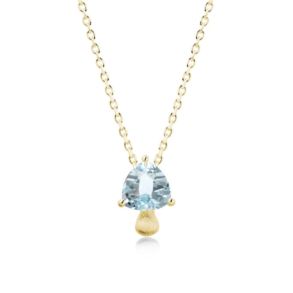 Trillion Cut Aquamarine Mushroom Pendant Necklace - Image 7