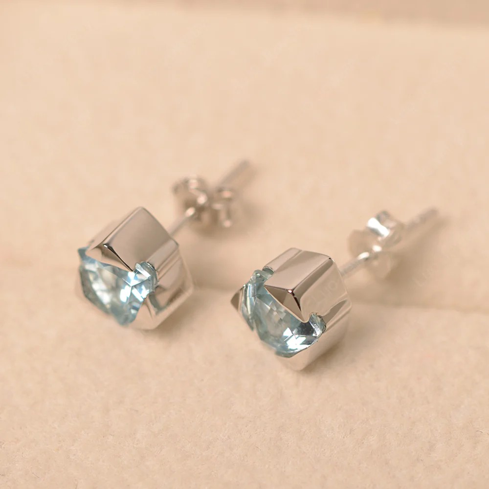 Aquamarine Magen David Earrings - Image 3