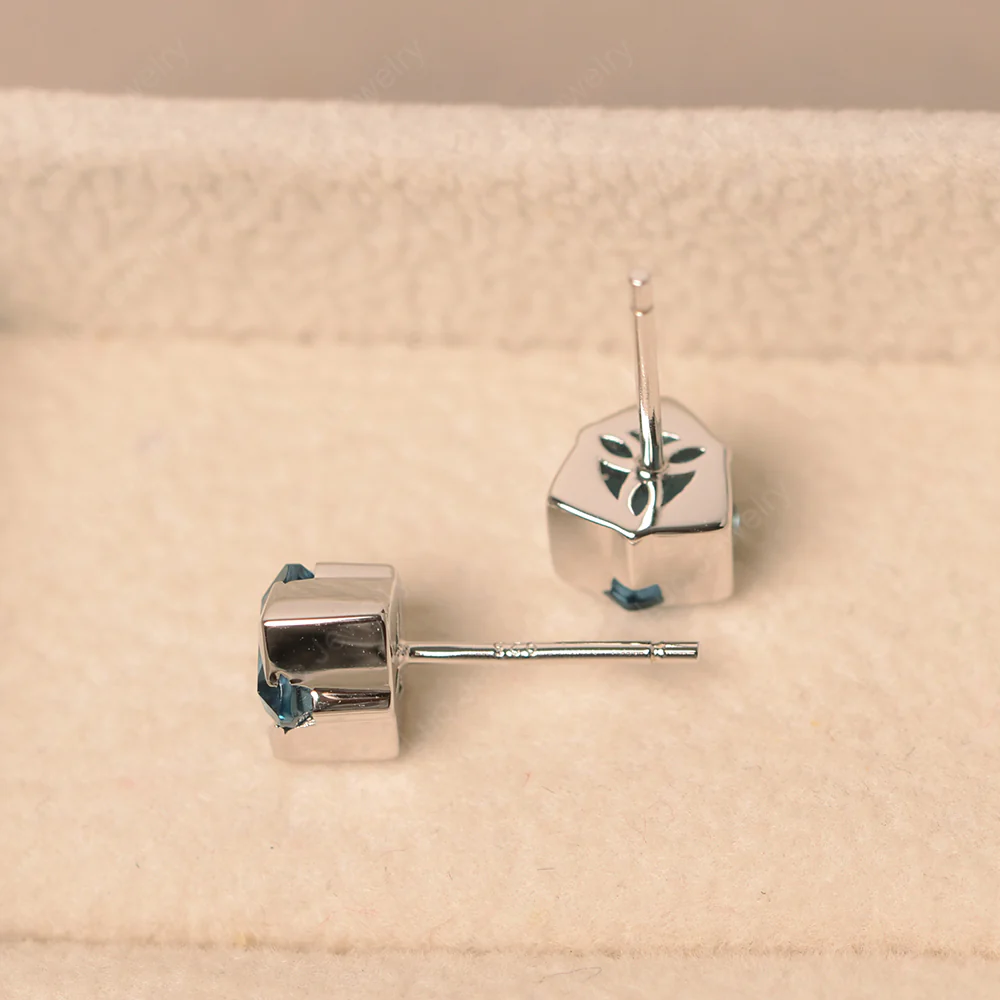 Bezel Set London Blue Topaz Earrings - Image 3
