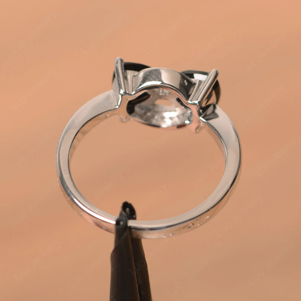 Trillion Cut Black Spinel Two Stone Ring - Image 3