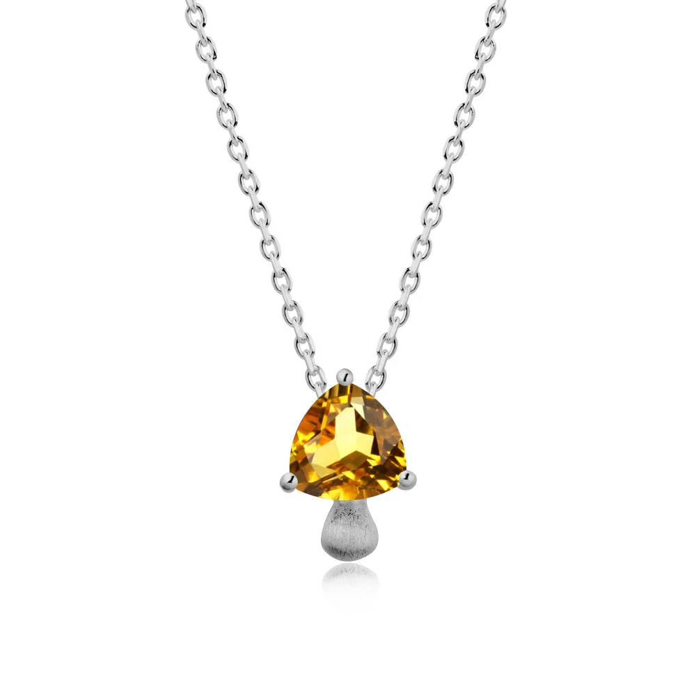 Trillion Cut Citrine Brushed Necklace - Image 8