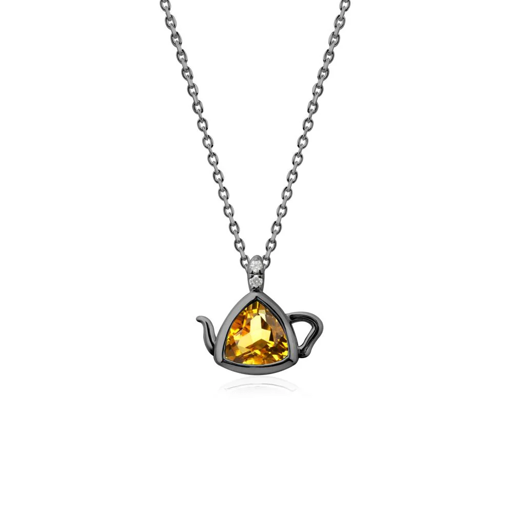 Trillion Cut Citrine Pendant Necklace - Image 7