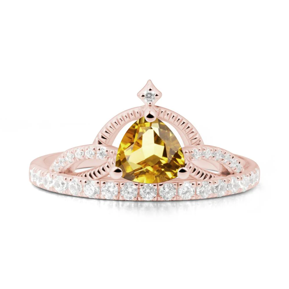 Trillion Cut Citrine Tiara Ring - Image 2