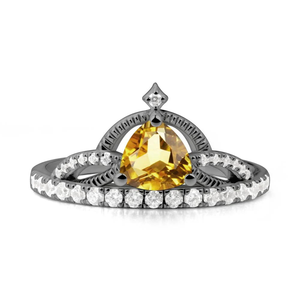 Trillion Cut Citrine Tiara Ring - Image 4