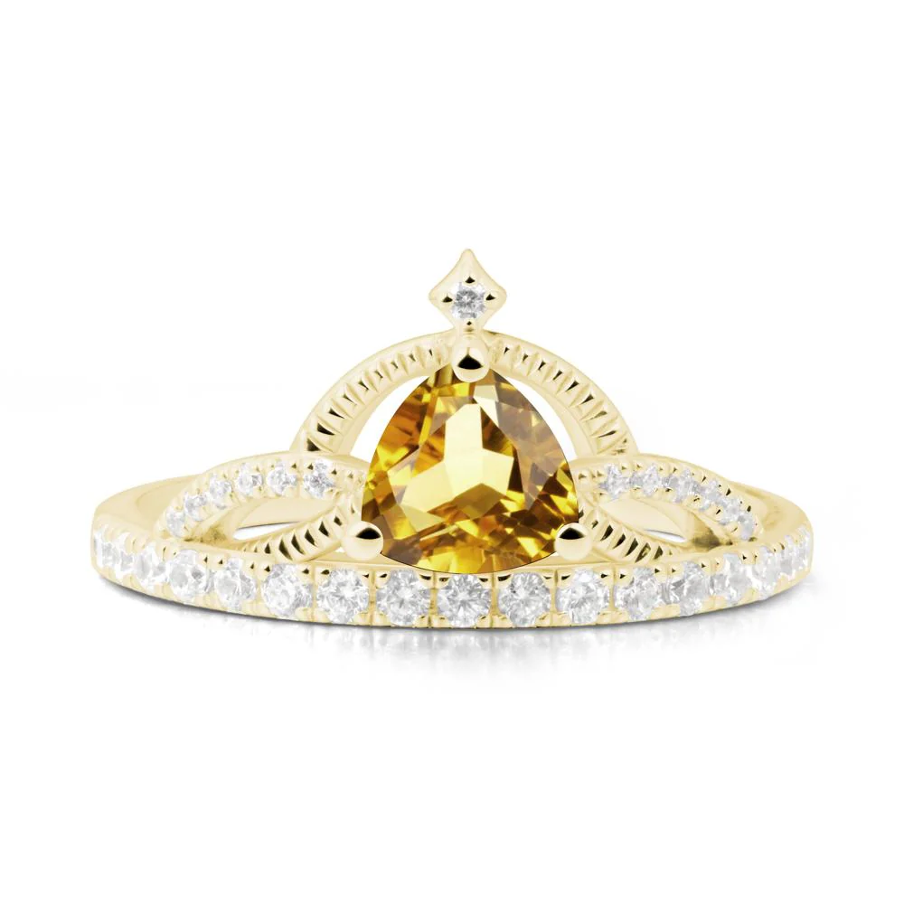 Trillion Cut Citrine Tiara Ring - Image 7