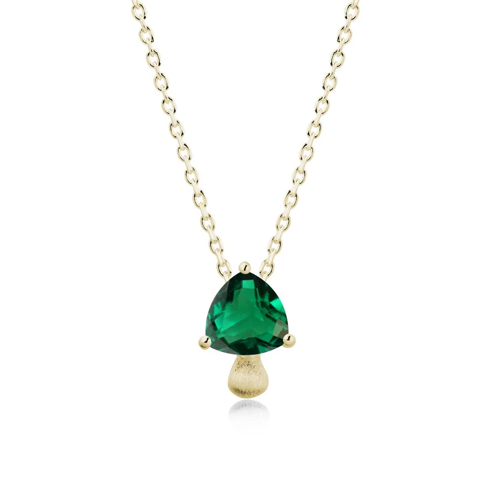 Trillion Cut Emerald Brushed Necklace - Image 4