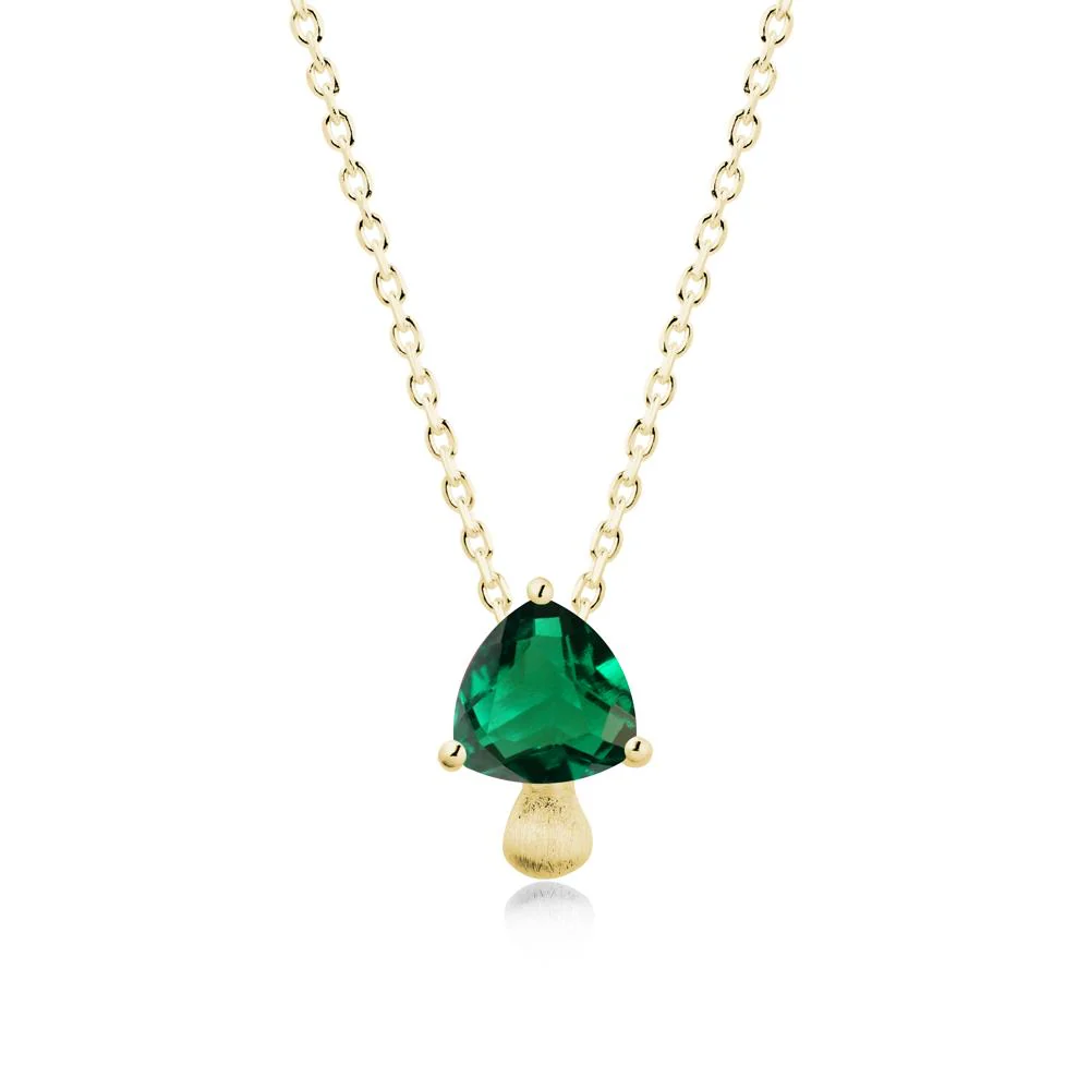 Trillion Cut Emerald Brushed Necklace - Image 7