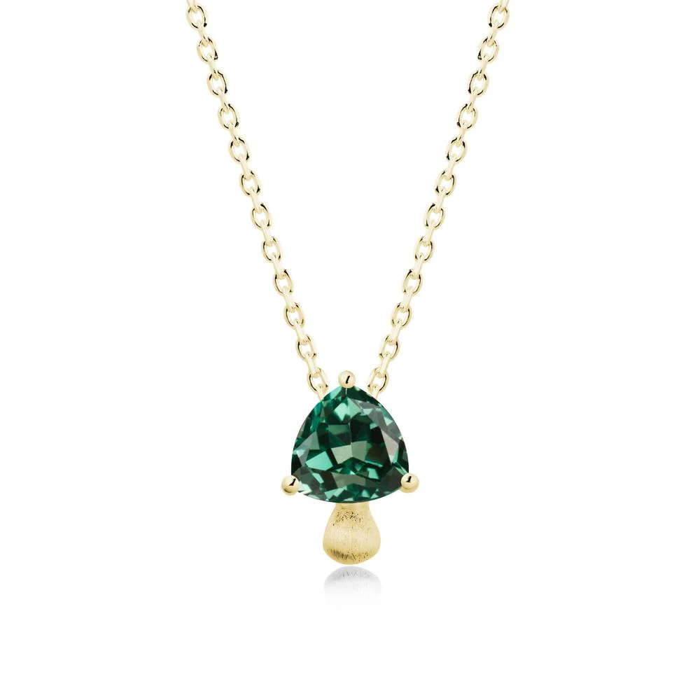 Trillion Cut Green Sapphire Brushed Necklace - Image 6