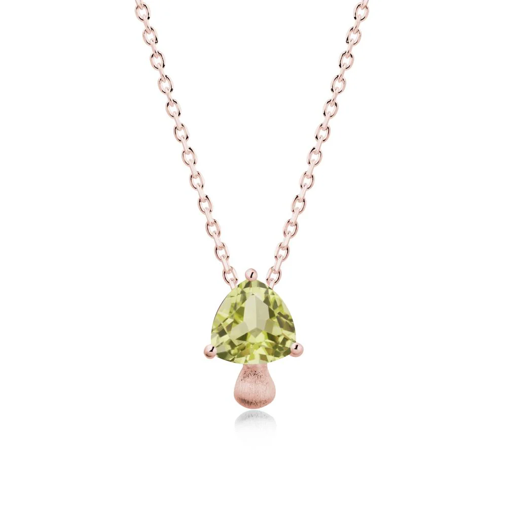 Trillion Cut Lemon Quartz Mushroom Pendant Necklace - Image 5