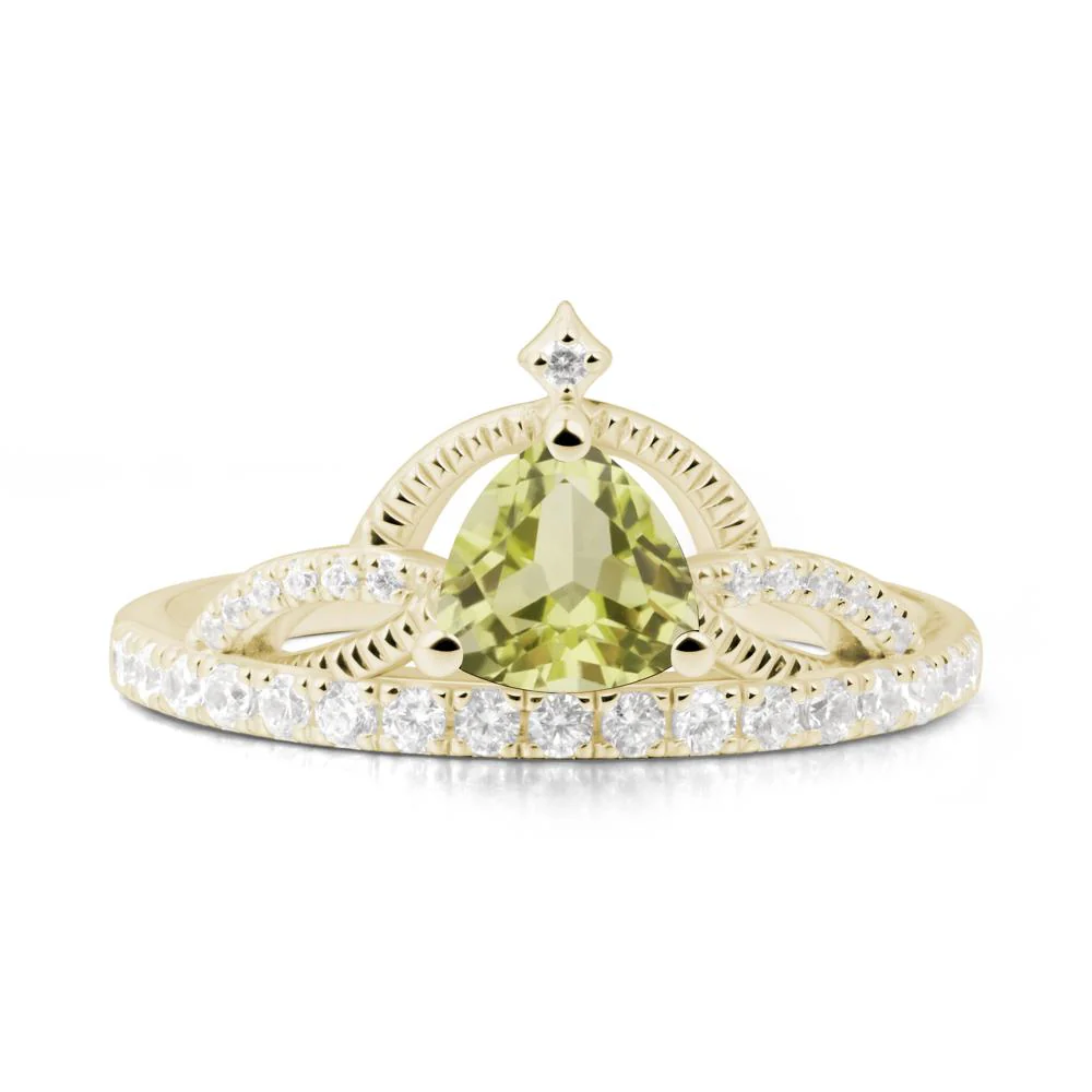 Trillion Cut Lemon Quartz Tiara Ring