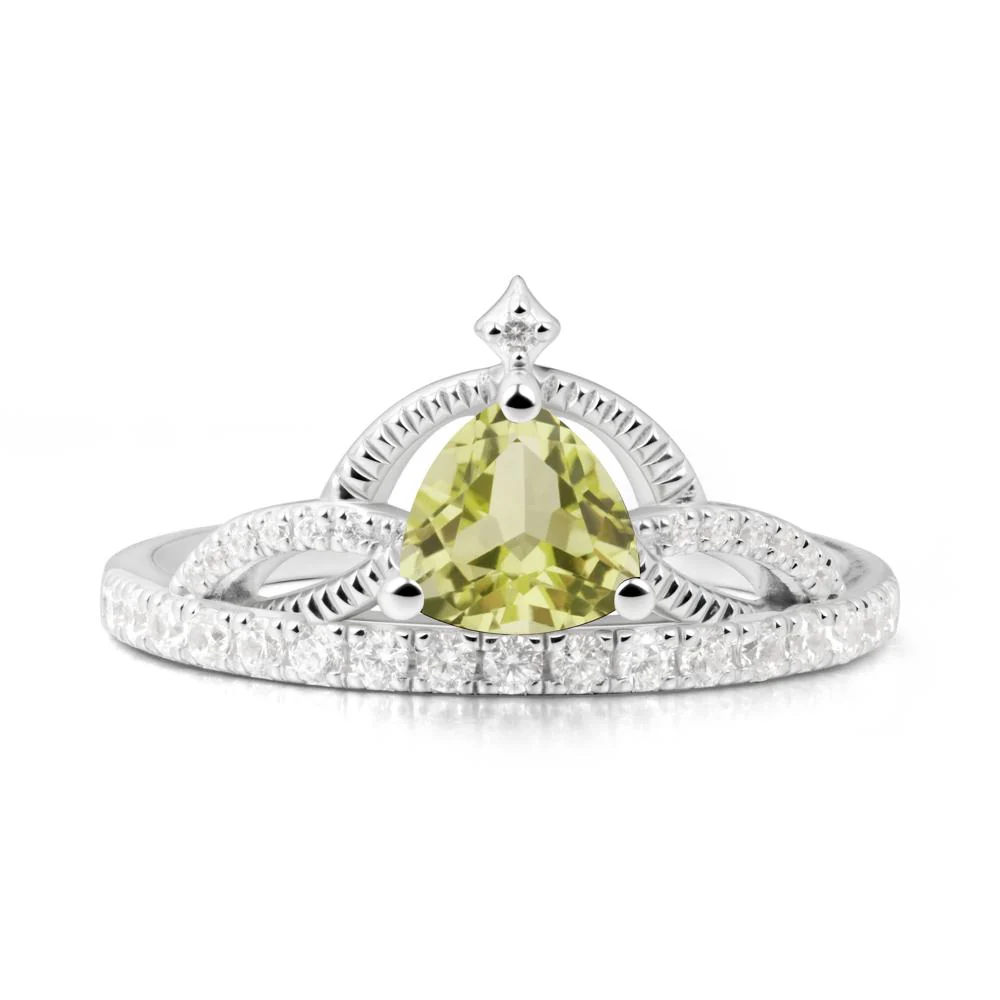 Trillion Cut Lemon Quartz Tiara Ring - Image 6