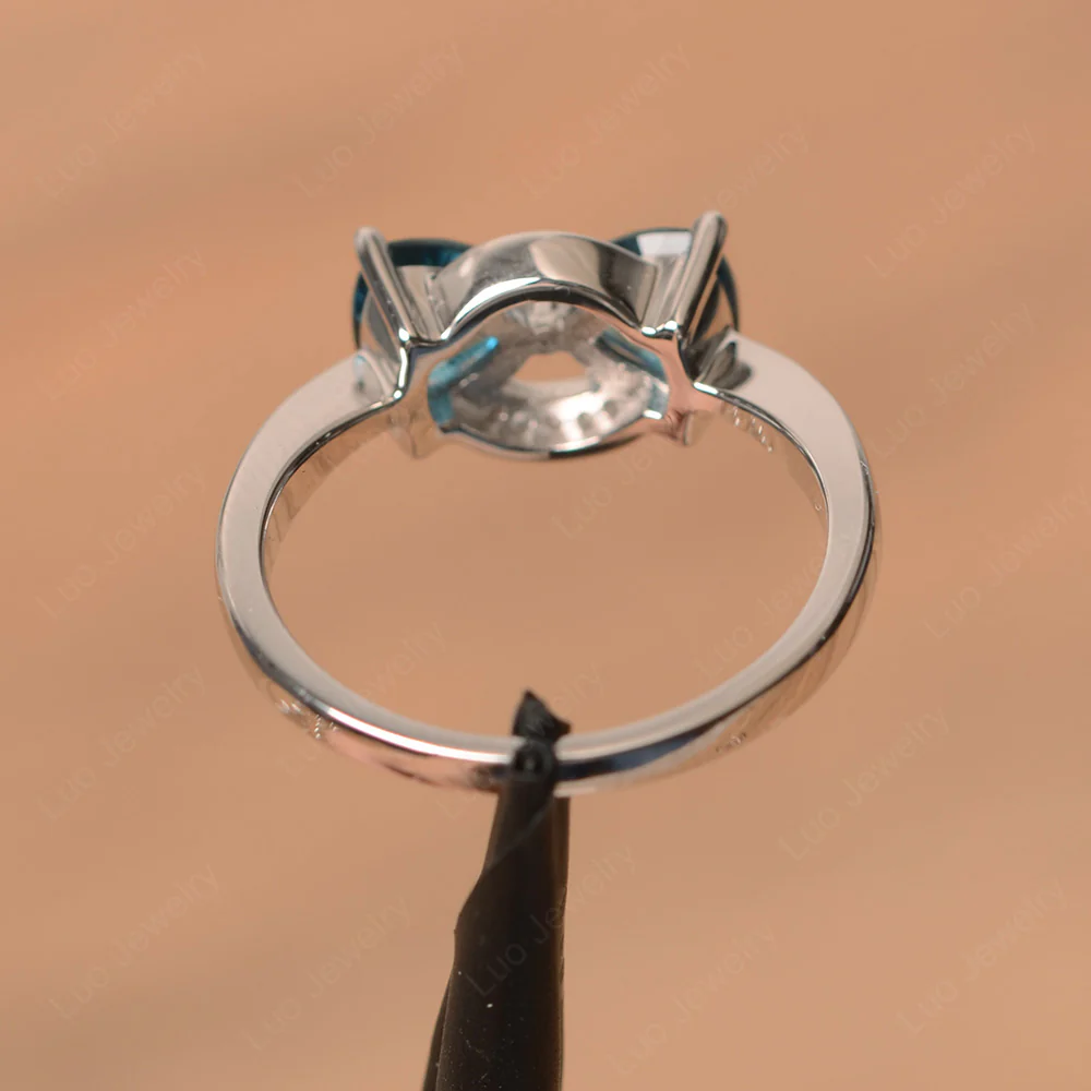 Trillion Cut London Blue Topaz Two Stone Ring - Image 3