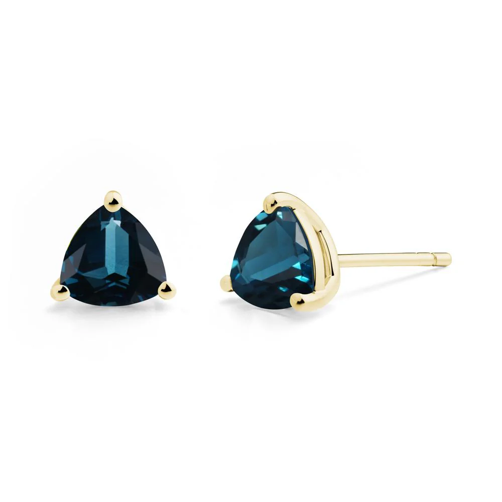 Trillion Cut London Blue Topaz Stud Earrings - Image 7