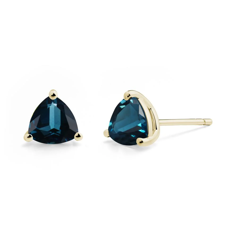 Trillion Cut London Blue Topaz Stud Earrings - Image 8