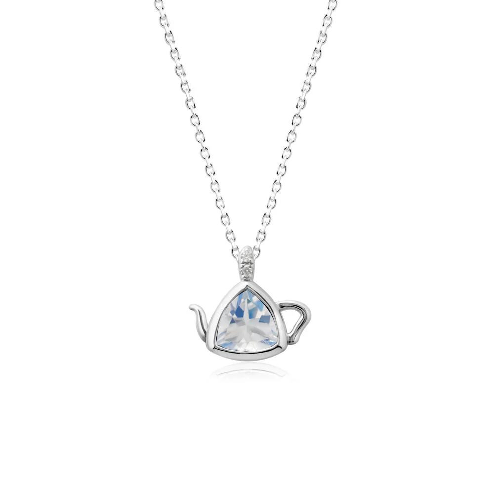 Trillion Cut Moonstone Pendant Necklace - Image 3