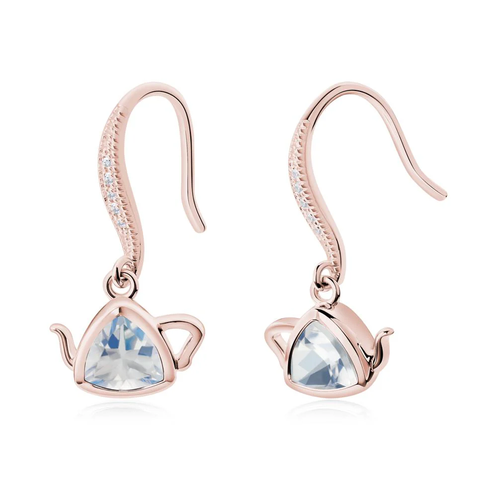 Trillion Cut Moonstone Shepherd Hook Earrings - Image 3