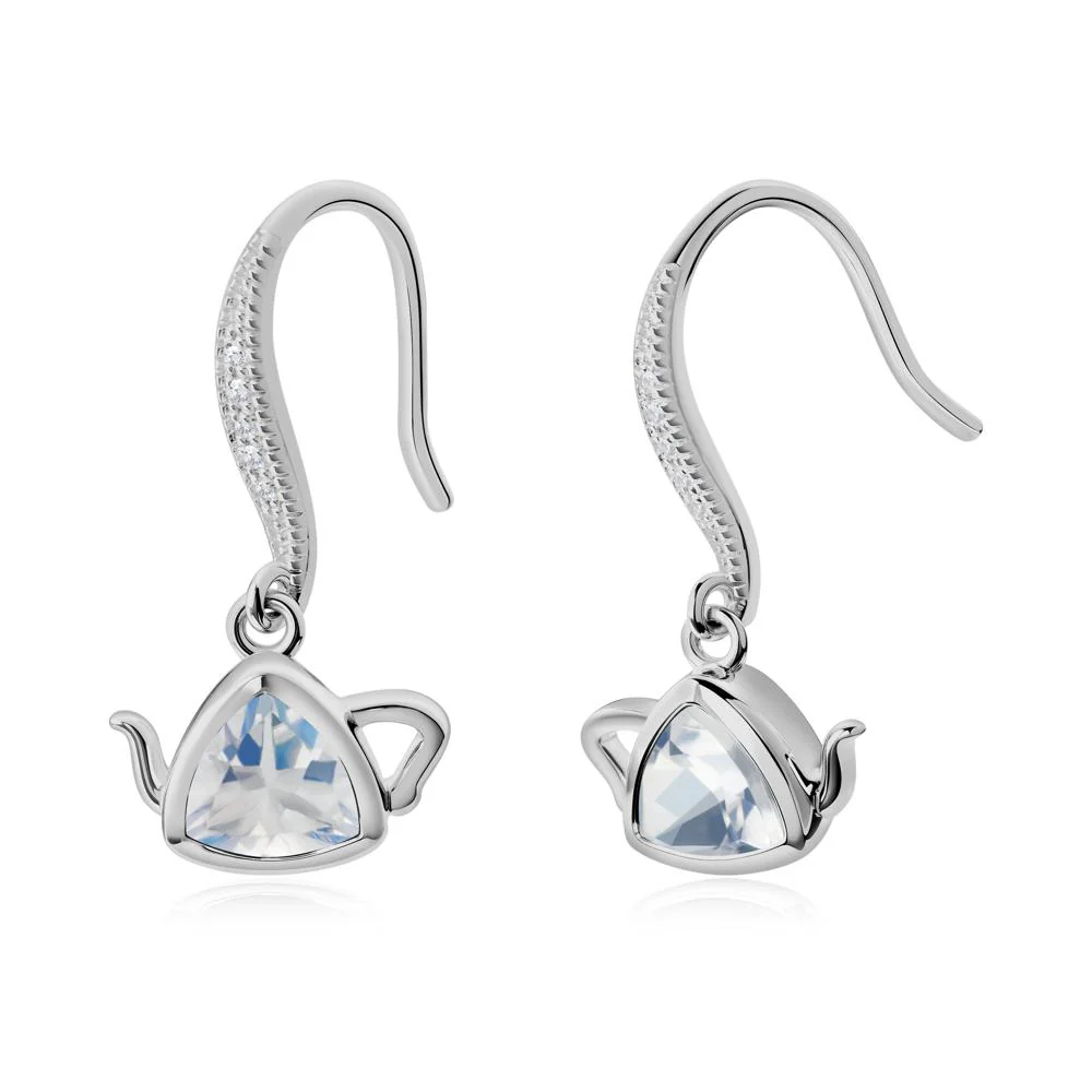 Trillion Cut Moonstone Shepherd Hook Earrings - Image 7
