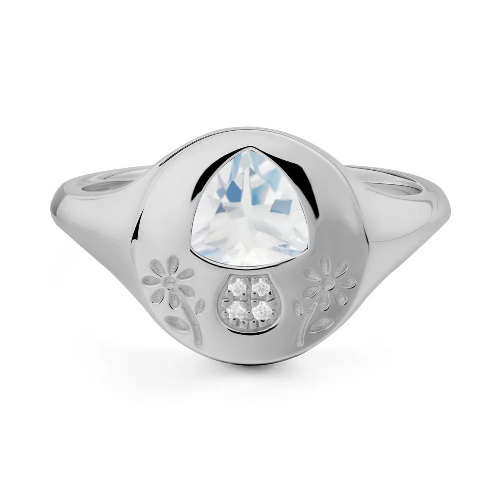 Trillion Cut Moonstone Signet Ring - Image 5