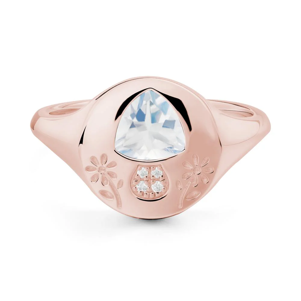 Trillion Cut Moonstone Signet Ring - Image 7
