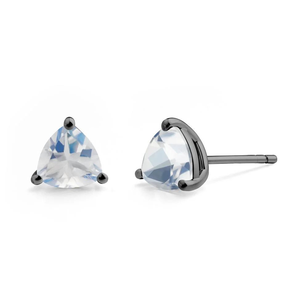 Trillion Cut Moonstone Stud Earrings - Image 7