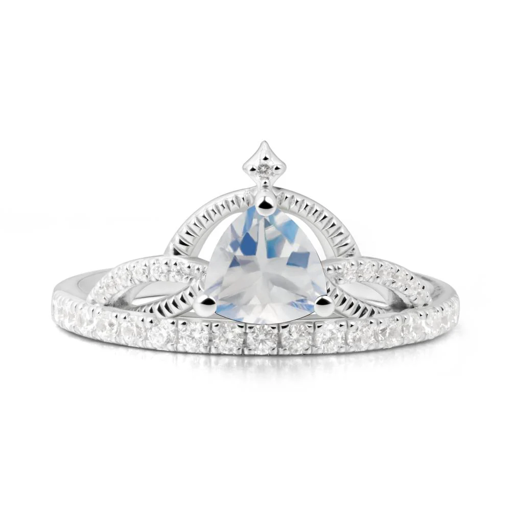 Trillion Cut Moonstone Tiara Ring - Image 3