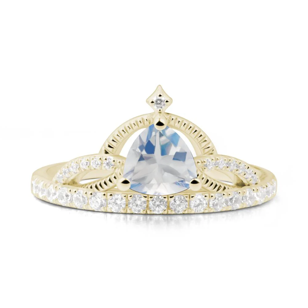 Trillion Cut Moonstone Tiara Ring - Image 4