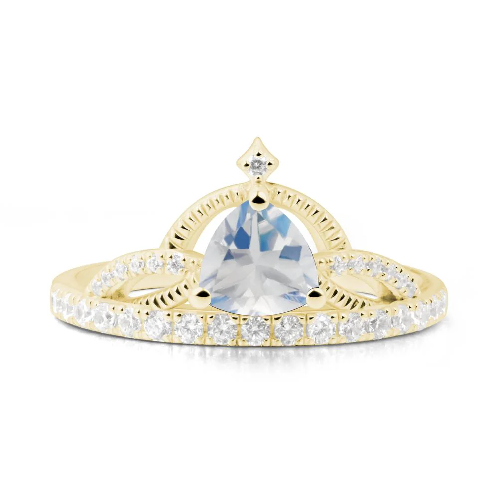 Trillion Cut Moonstone Tiara Ring - Image 7