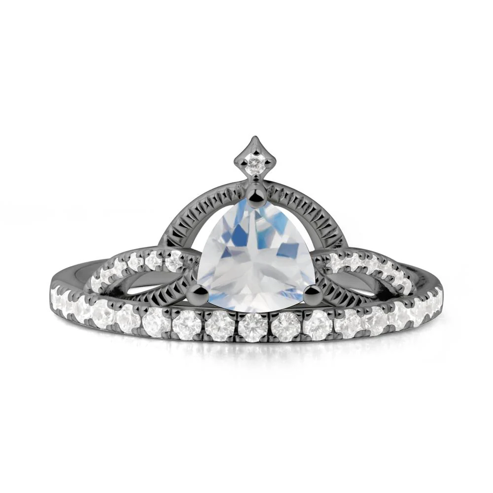 Trillion Cut Moonstone Tiara Ring - Image 9
