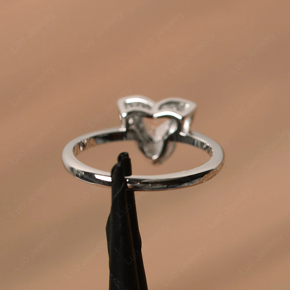 Morganite Trillion Cut Halo Ring - Image 3