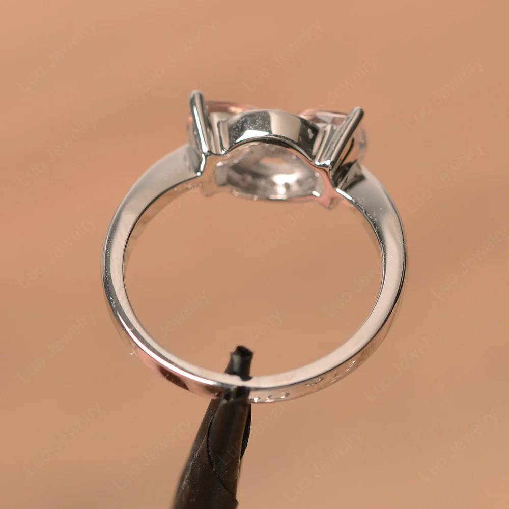 Trillion Cut Morganite Two Stone Ring - Image 3