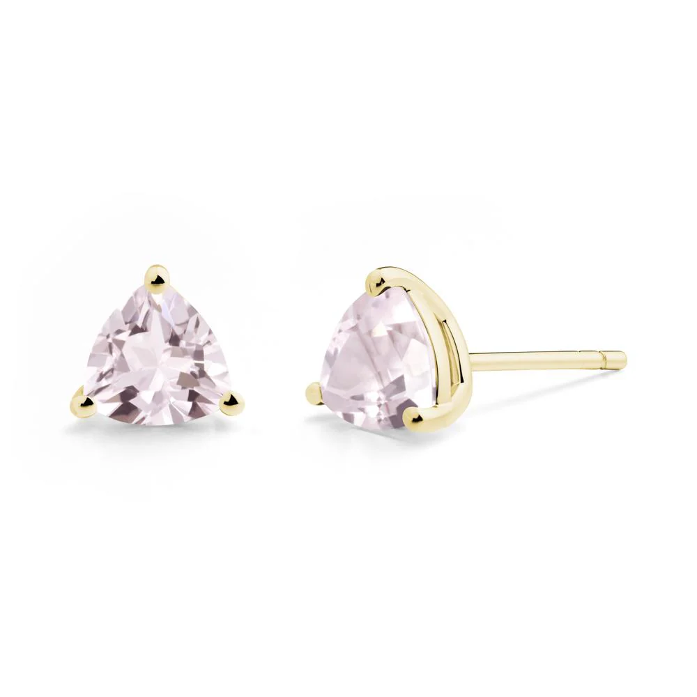 Trillion Cut Morganite Stud Earrings - Image 5