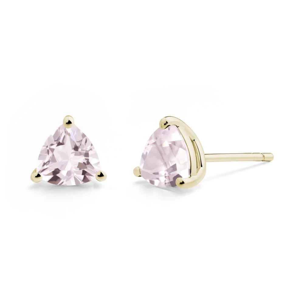Trillion Cut Morganite Stud Earrings - Image 6