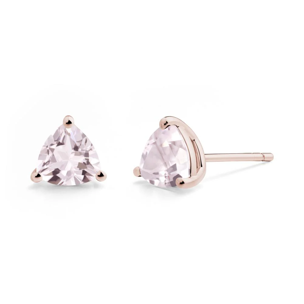 Trillion Cut Morganite Stud Earrings - Image 8