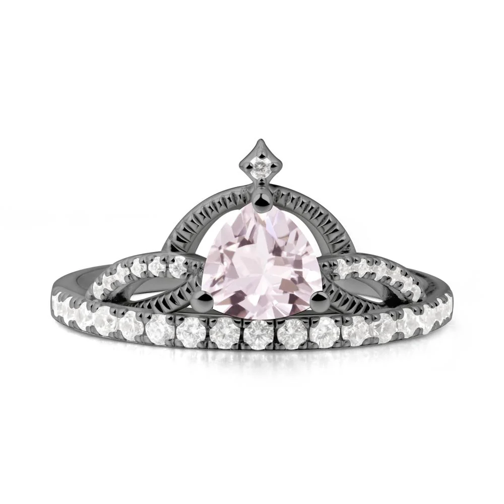 Trillion Cut Morganite Tiara Ring - Image 2
