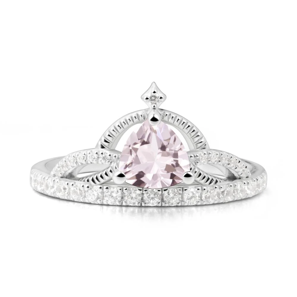 Trillion Cut Morganite Tiara Ring - Image 3