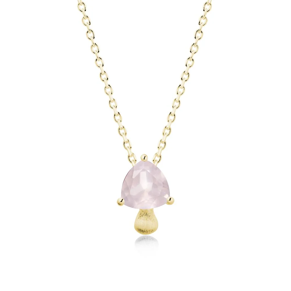 Trillion Cut Rose Quartz Brushed Necklace - Image 6