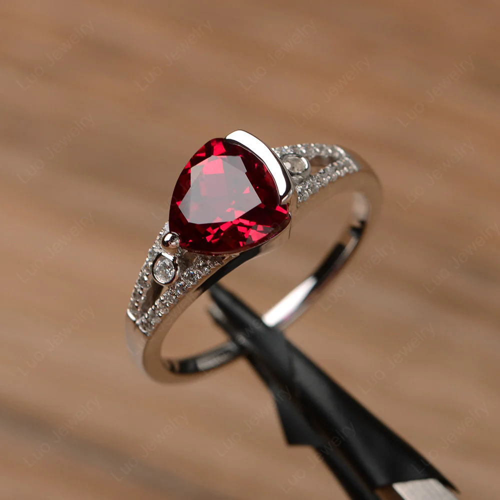 Trillion Cut Ruby Horizontal Ring - Image 2