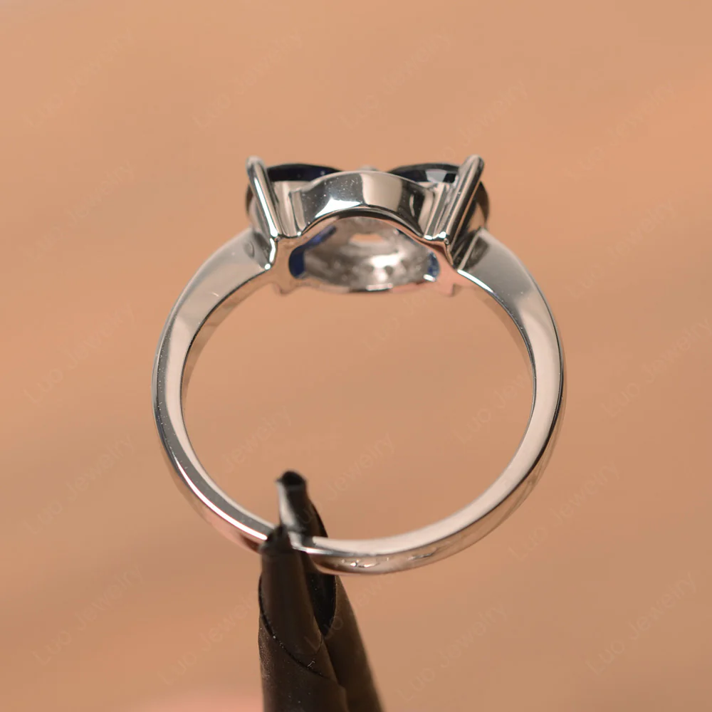 Trillion Cut Sapphire Two Stone Ring - Image 3