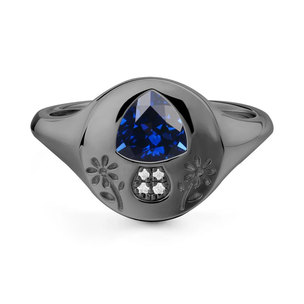 Trillion Cut Sapphire Signet Ring