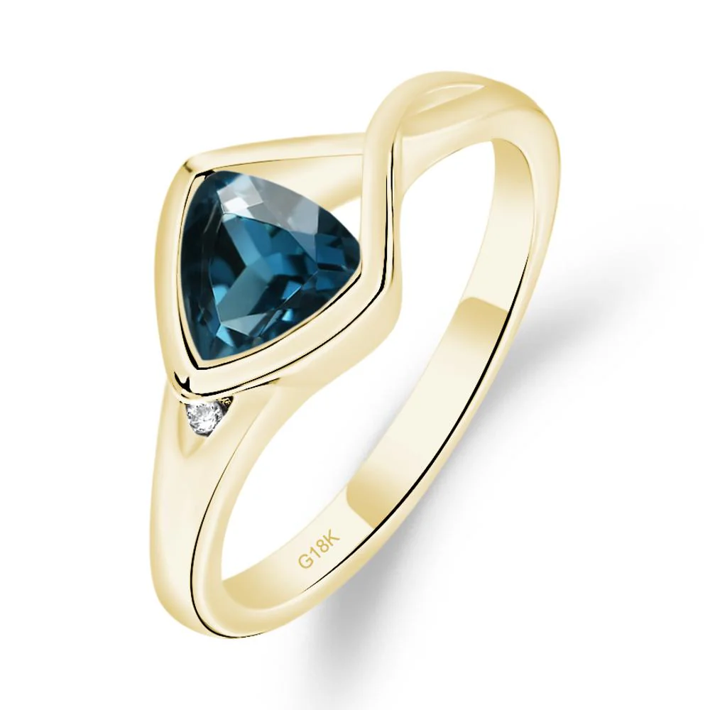 Trillion Cut Simple London Blue Topaz Ring - Image 5