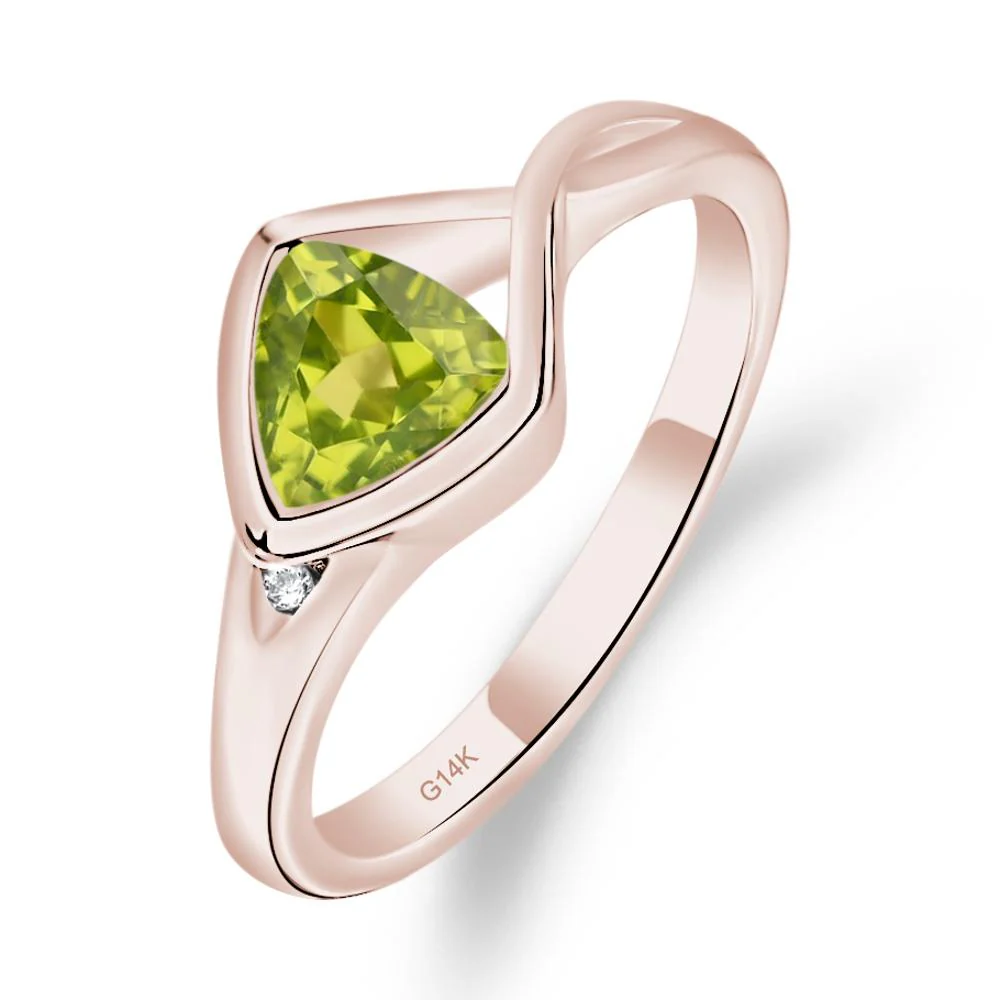 Trillion Cut Simple Peridot Ring