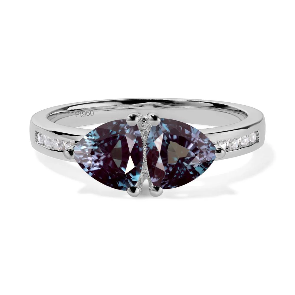 Trillion Cut Two Stone Alexandrite Ring - Image 2