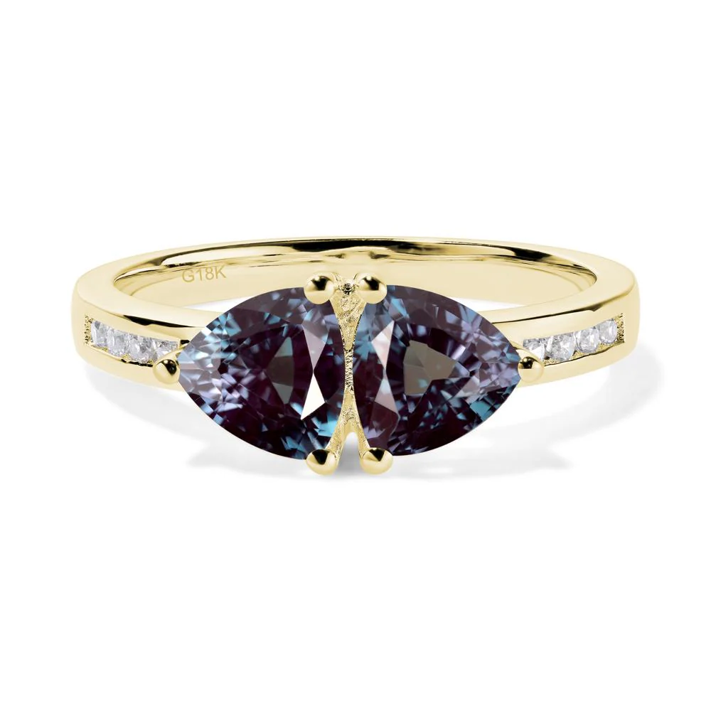 Trillion Cut Two Stone Alexandrite Ring - Image 9